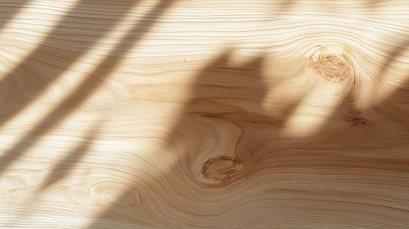 Light wood grain with soft window shadows